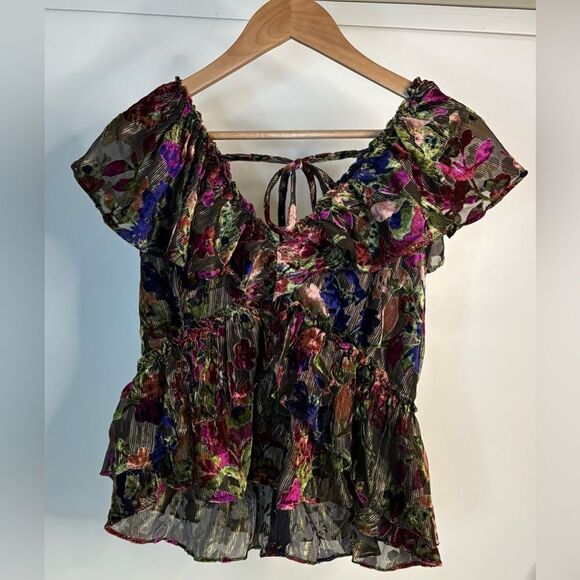 NWT Parker peplum V-Neck Top size 10 - Picture 4 of 6